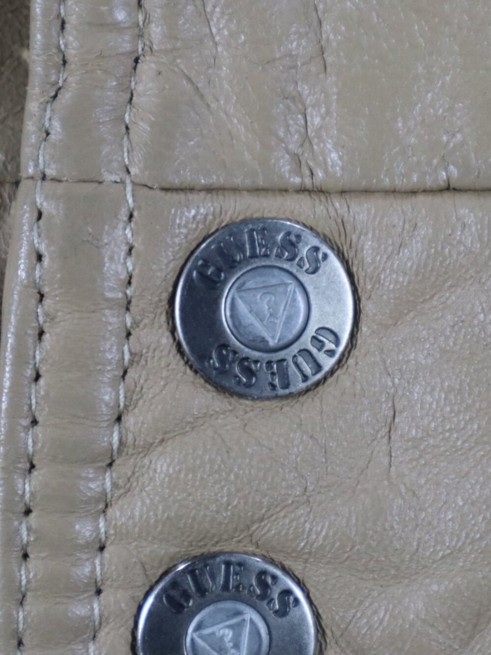 Vintage GUESS Leather Varsity Bomber Jacket Size XL Rare - Picture 5 of 13